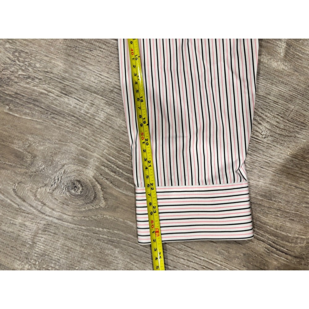 Lauren Ralph Lauren Womens Striped Button Down Shirt Pink  White Size Lg - Picture 5 of 6